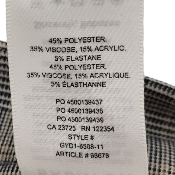 Babaton Womens Atelier Plaid Conan Crop Pants 6 Gray Academia Pull On High-Rise - Picture 6 of 11